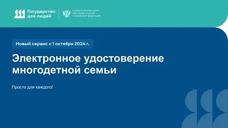 Электронное удостоверение многодетной семьи